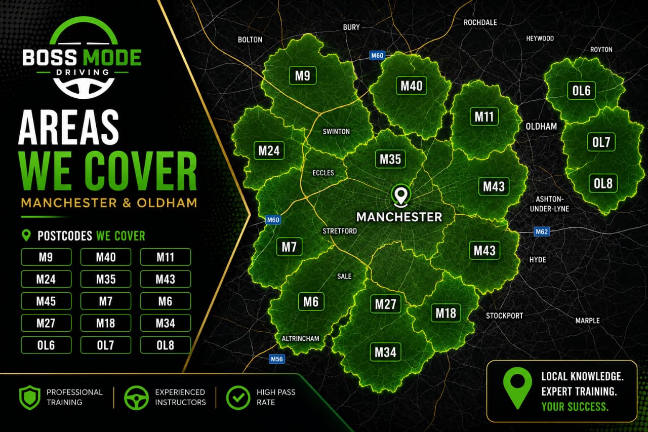 BossMode Driving School Coverage Area Map
